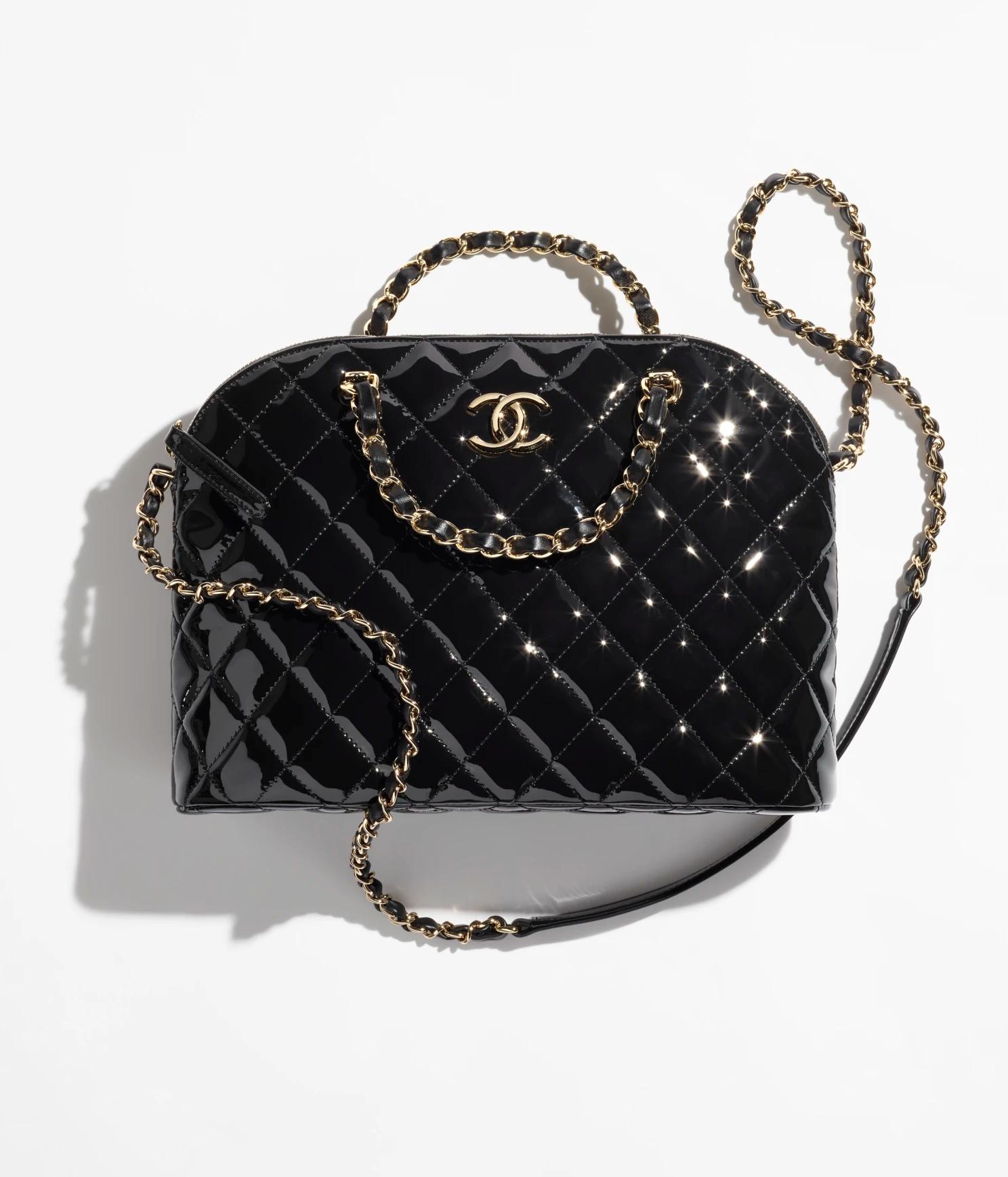 Túi Chanel Small Shopping Bag Patent Calfskin & Gold-Tone Nữ Đen