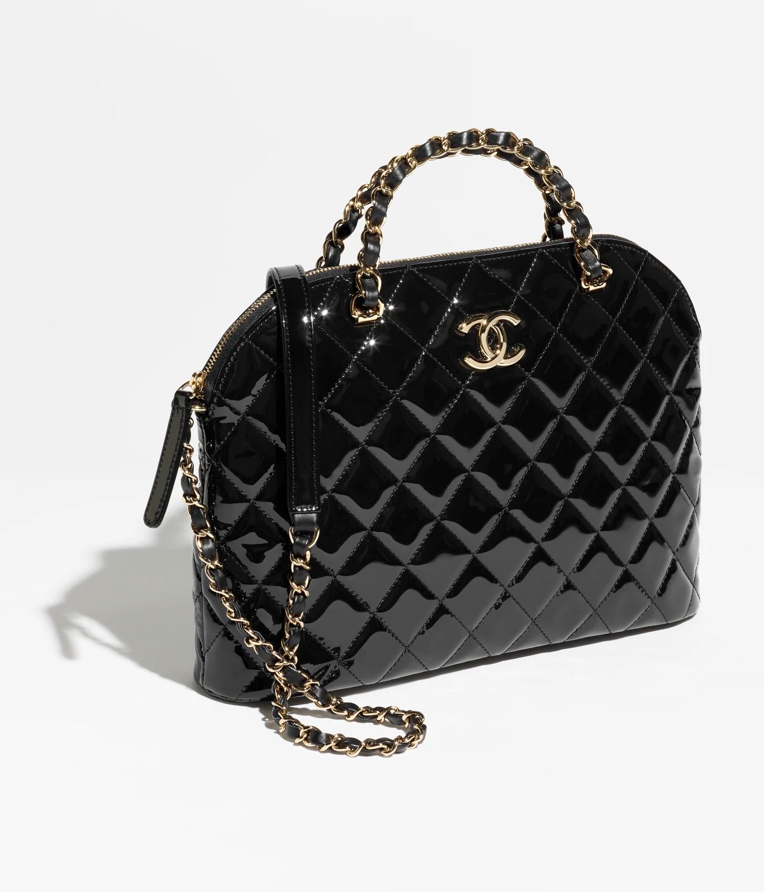 Túi Chanel Small Shopping Bag Patent Calfskin & Gold-Tone Nữ Đen