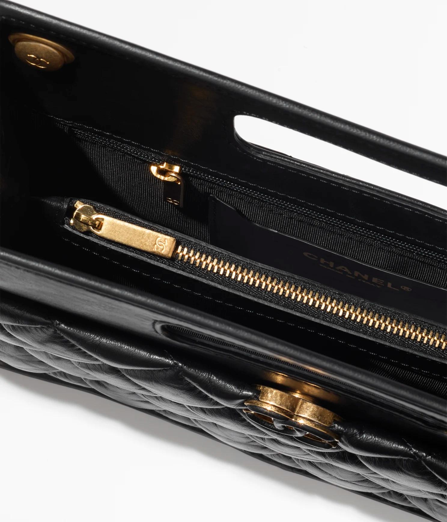 Túi Chanel Small Shopping Bag Aged Calfskin & Gold-Tone Nữ Đen