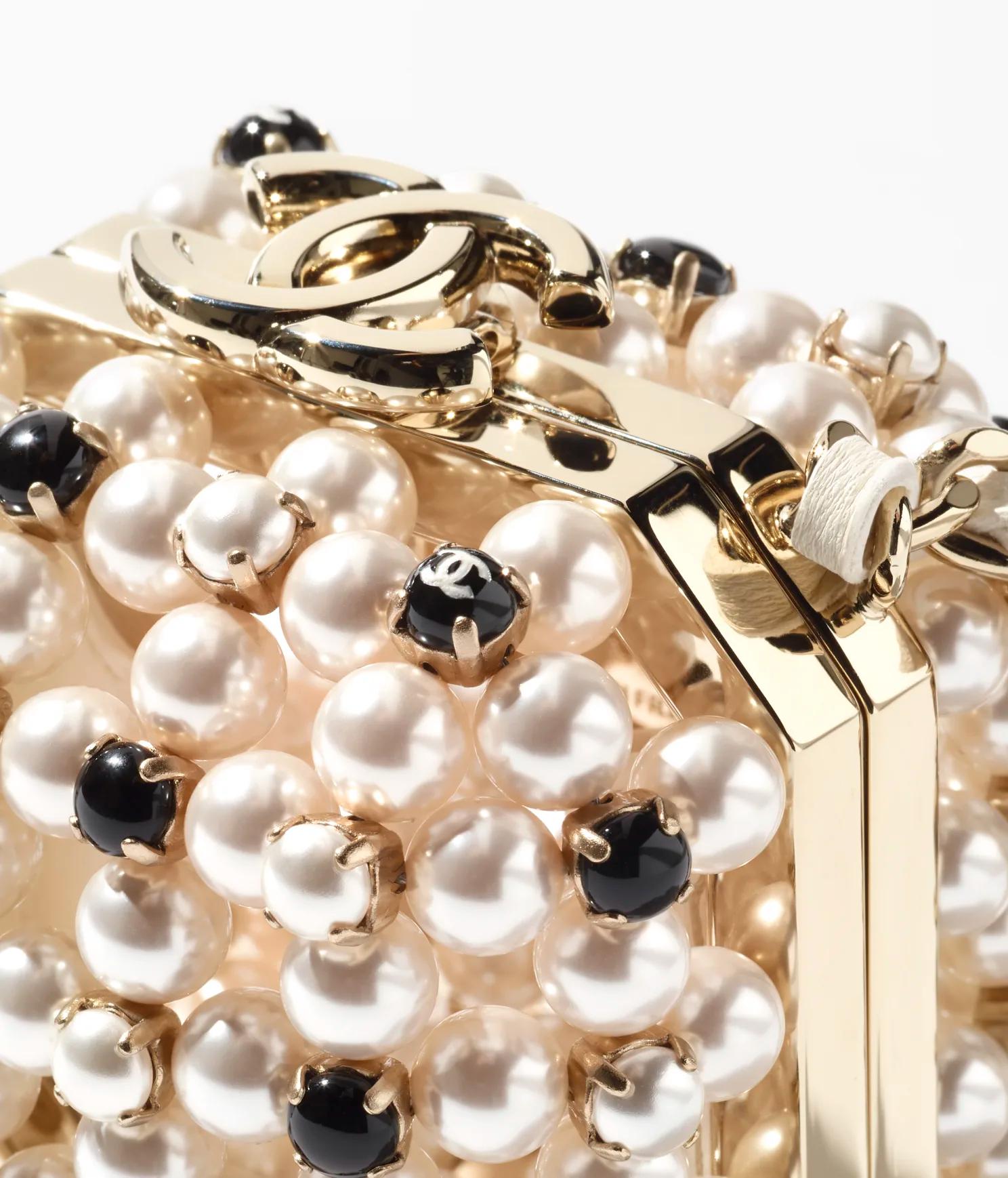 Túi Chanel Mini Evening Bag Imitation Pearls & Gold-Tone Metal Nữ Vàng