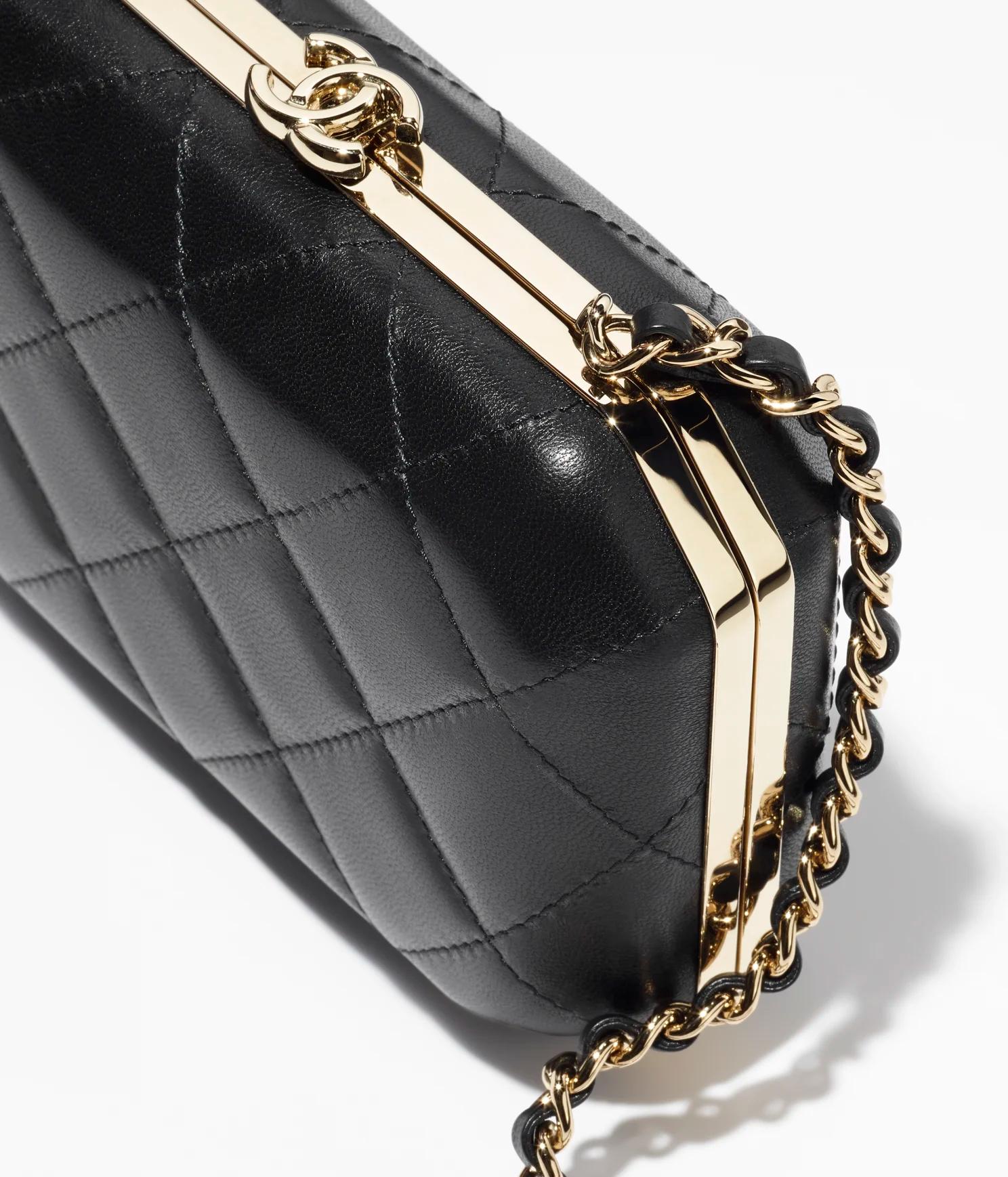 Túi Chanel Evening Bag Lambskin & Gold-Tone Metal Nữ Đen