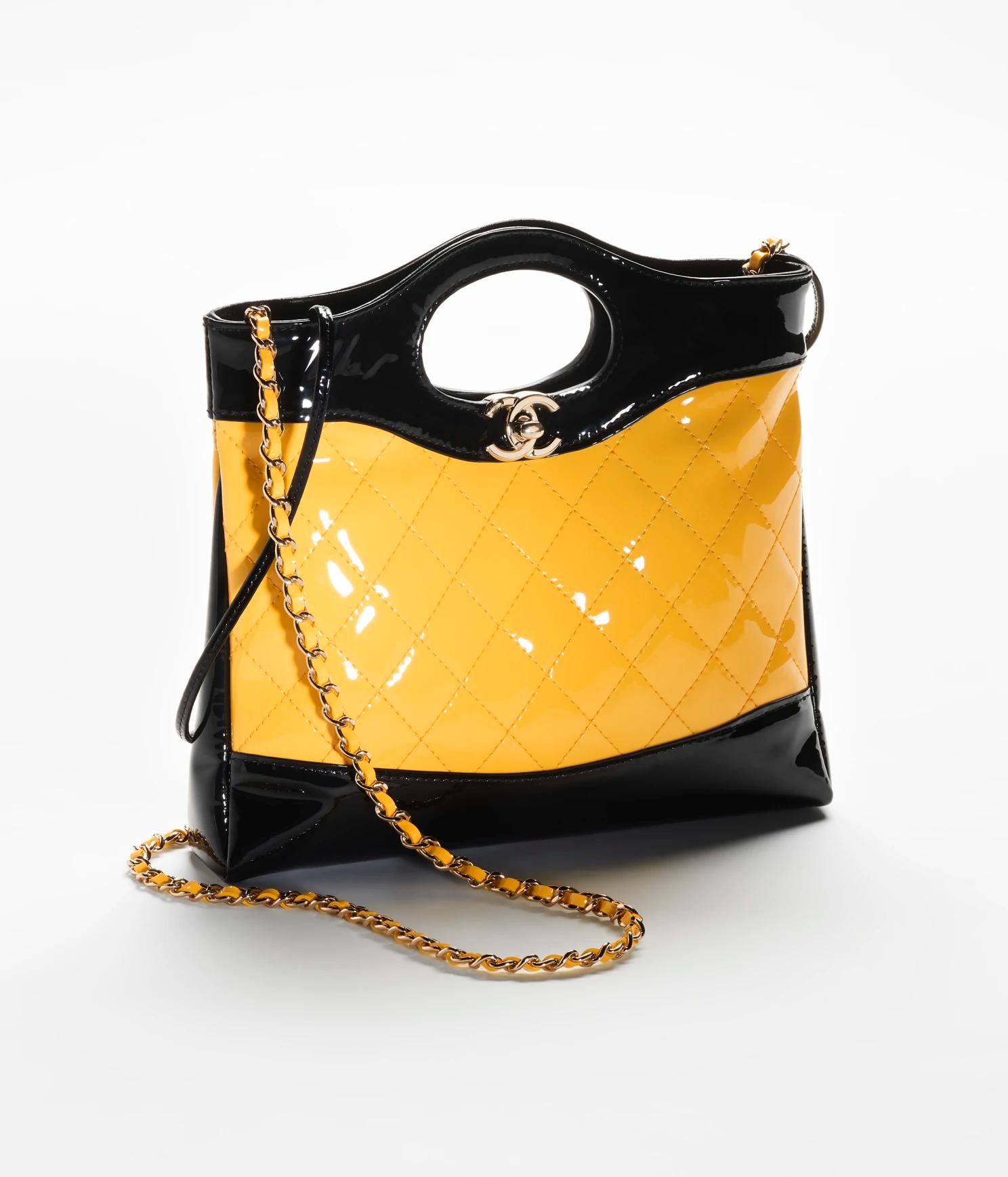 Túi Chanel Chanel 31 Mini Shopping Bag Patent Calfskin Gold-Tone Metal Nữ Vàng