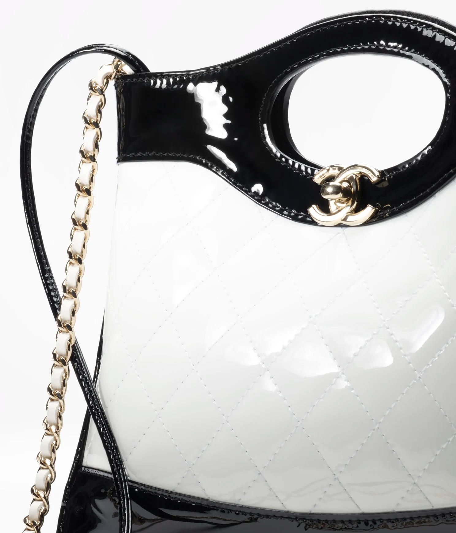 Túi Chanel Chanel 31 Mini Shopping Bag Patent Calfskin Gold-Tone Metal Nữ Trắng