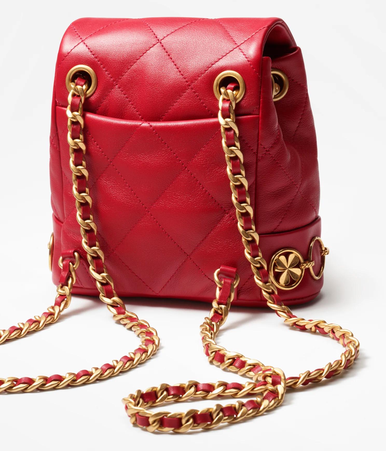 Túi Chanel Small Backpack Calfskin & Gold-Tone Nữ Đỏ