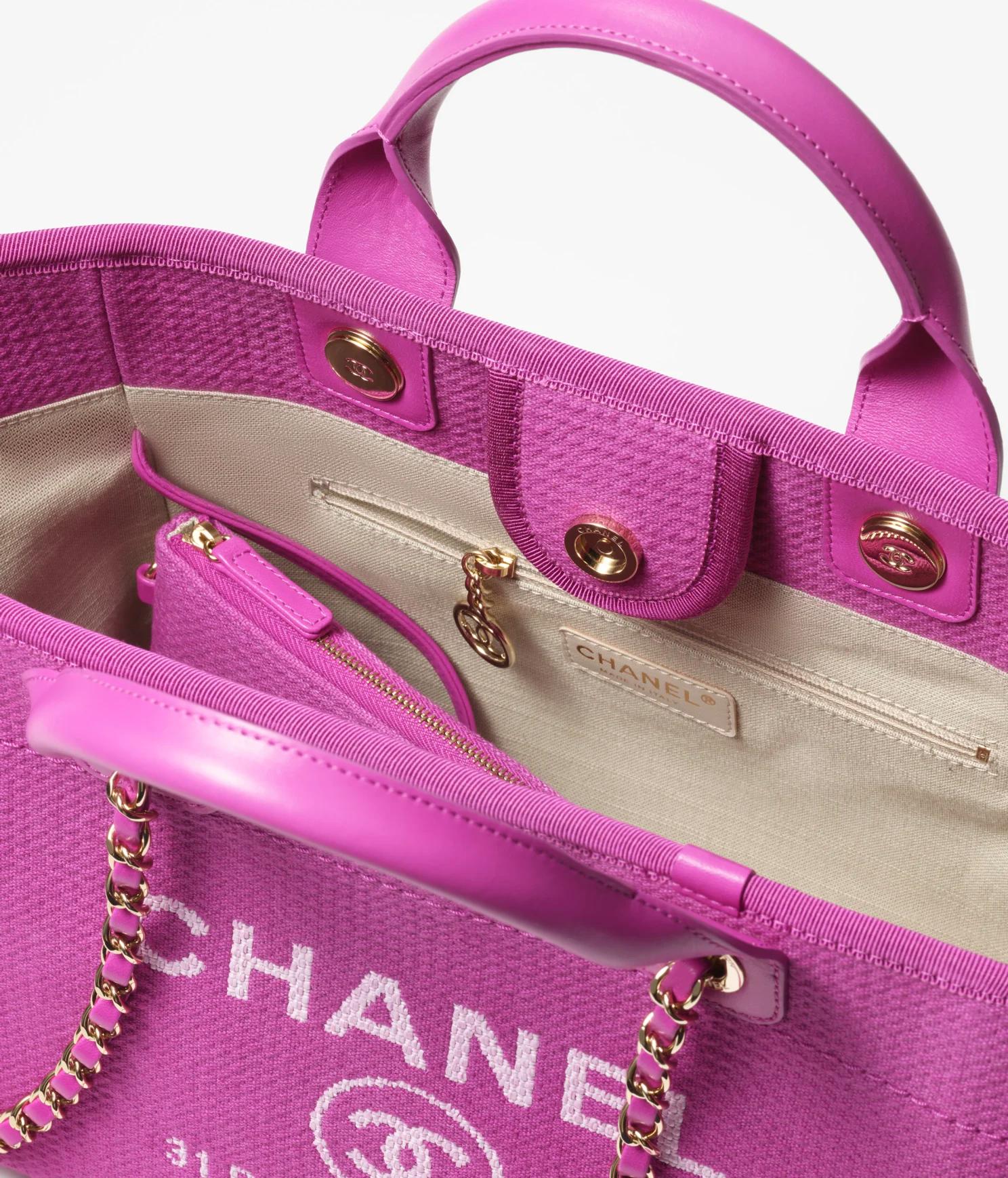 Túi Chanel Small Shopping Bag Mixed Fibers Calfskin Gold-Tone Metal Nữ Hồng