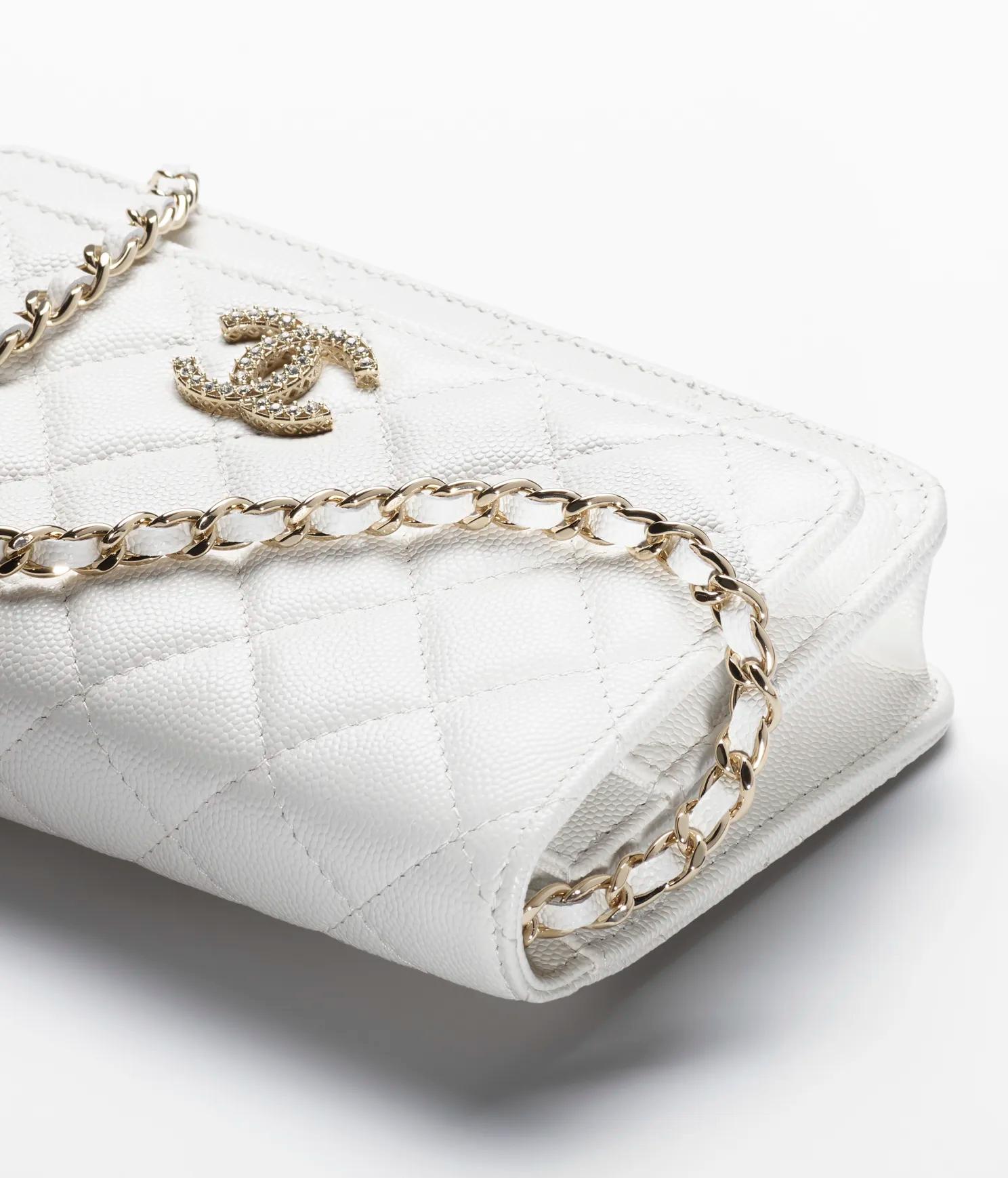 Túi Chanel Wallet on Chain Shiny Grained Calfskin Nữ Trắng