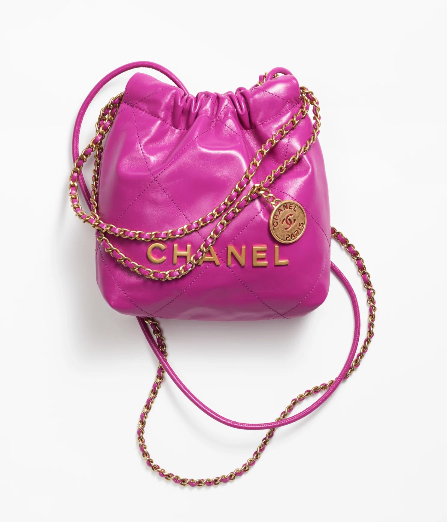 Túi Chanel CHANEL 22 Mini Handbag Shiny Calfskin Nữ Tím