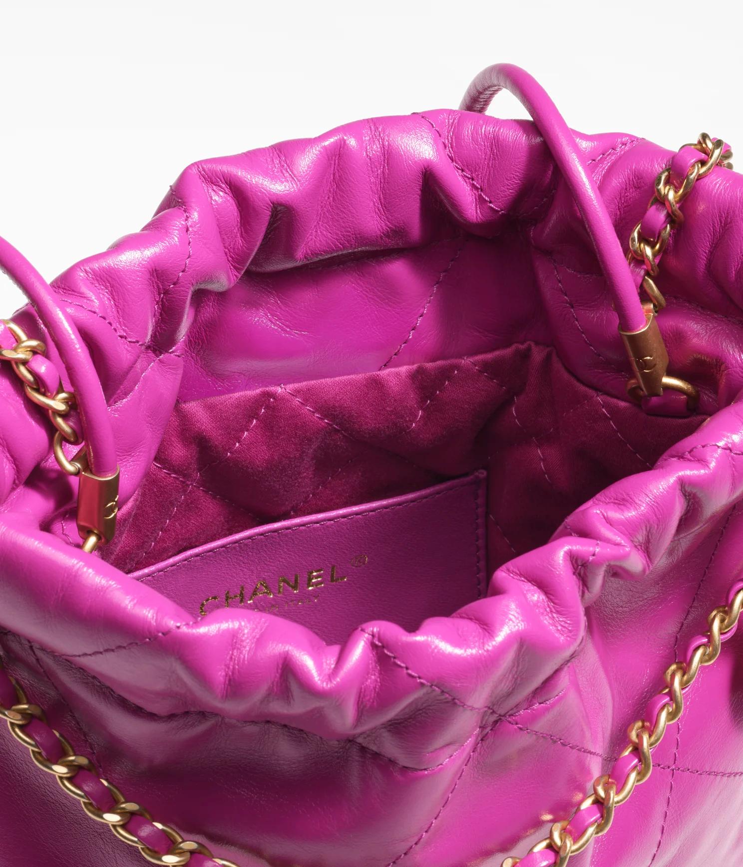 Túi Chanel CHANEL 22 Mini Handbag Shiny Calfskin Nữ Tím
