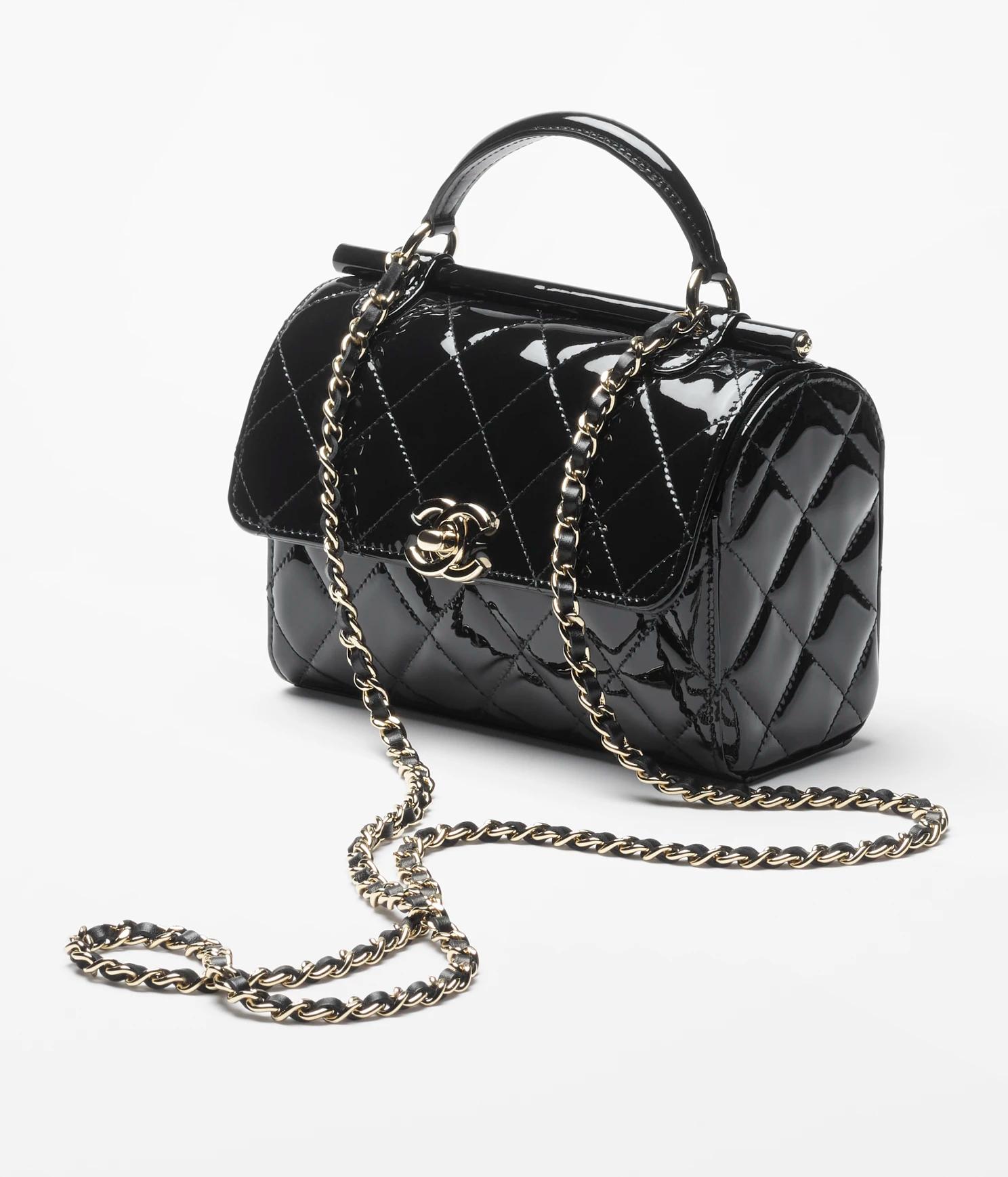 Túi Chanel Small Box Bag Patent Calfskin Nữ Đen