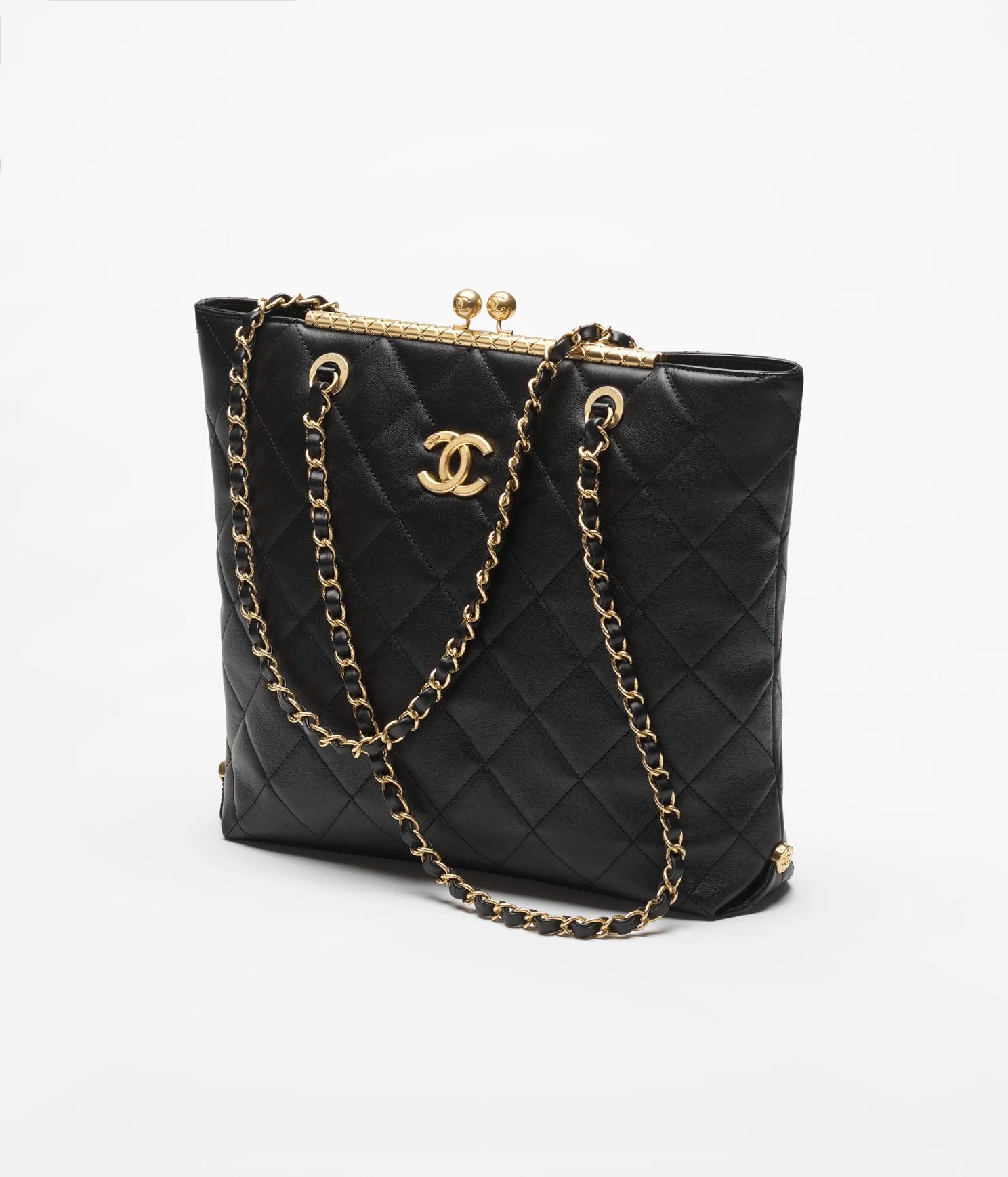 Túi Chanel Shopping Bag Calfskin & Gold-Tone Metal Nữ Đen