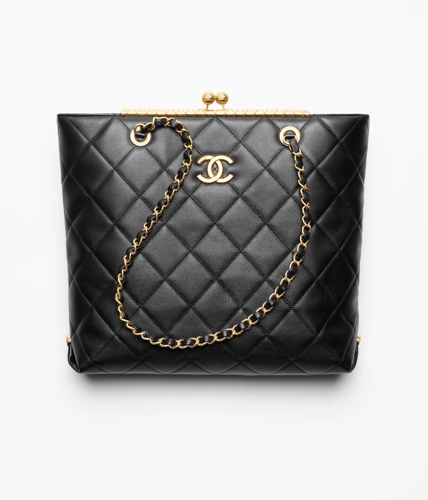 Túi Chanel Shopping Bag Calfskin & Gold-Tone Metal Nữ Đen