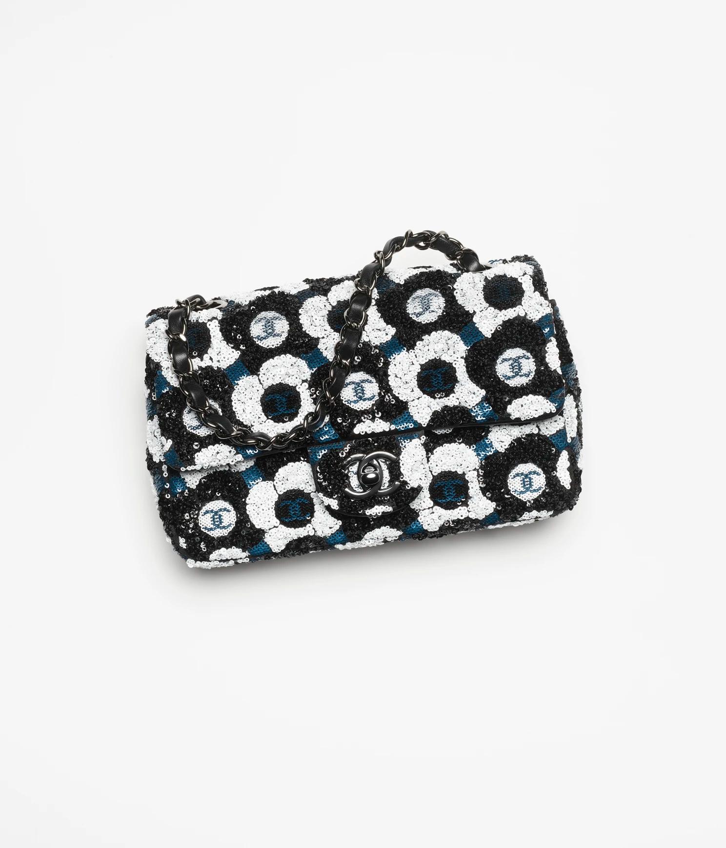 Túi Chanel Small Flap Bag Sequins & Ruthenium-Finish Metal Nữ Đen