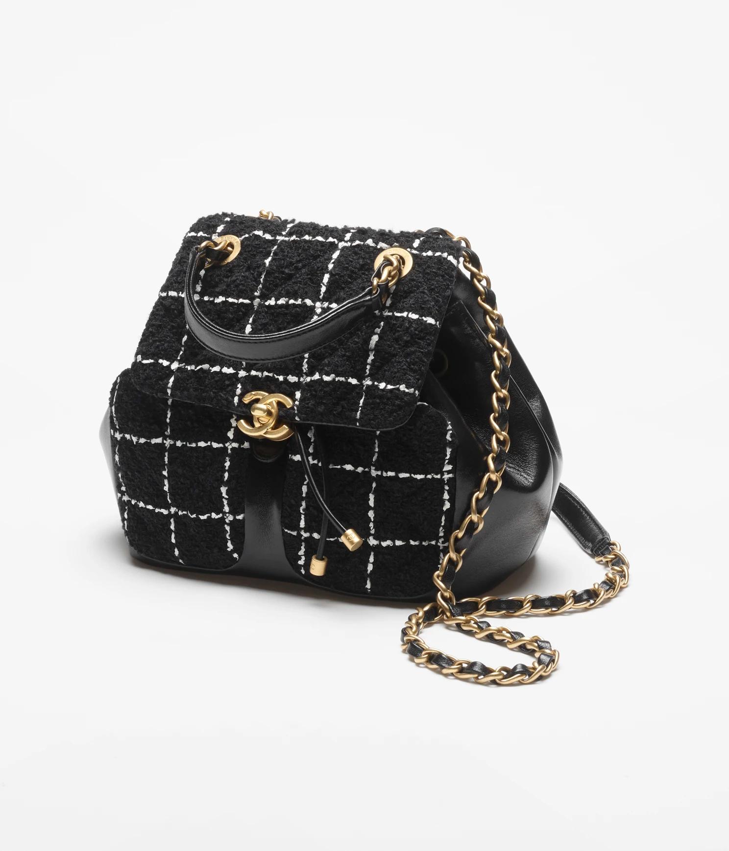 Túi Chanel Backpack Wool Tweed, Lambski Nữ Đen
