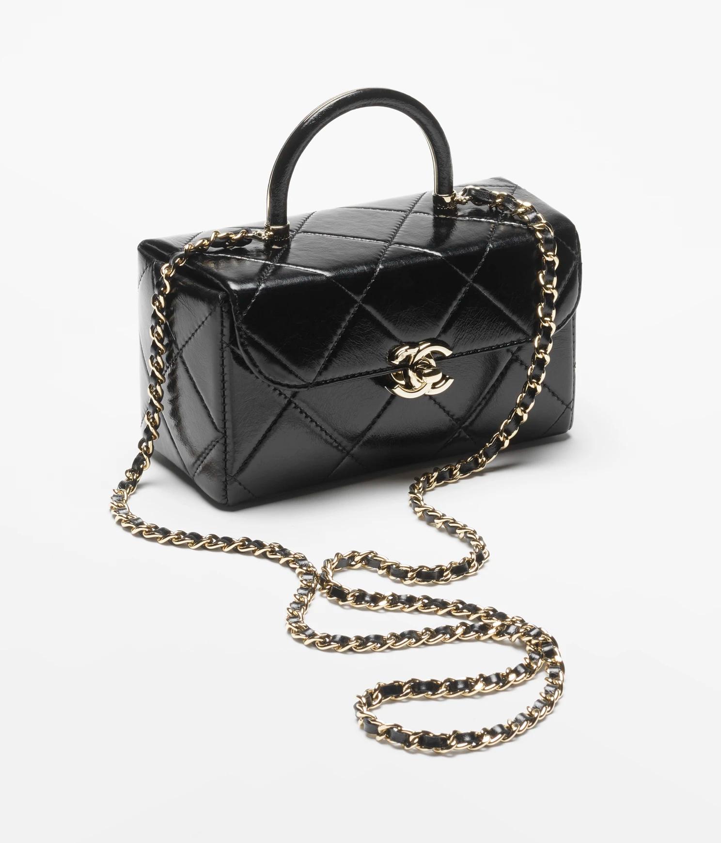 Túi Chanel Mini Box Bag Shiny Calfskin Nữ Đen