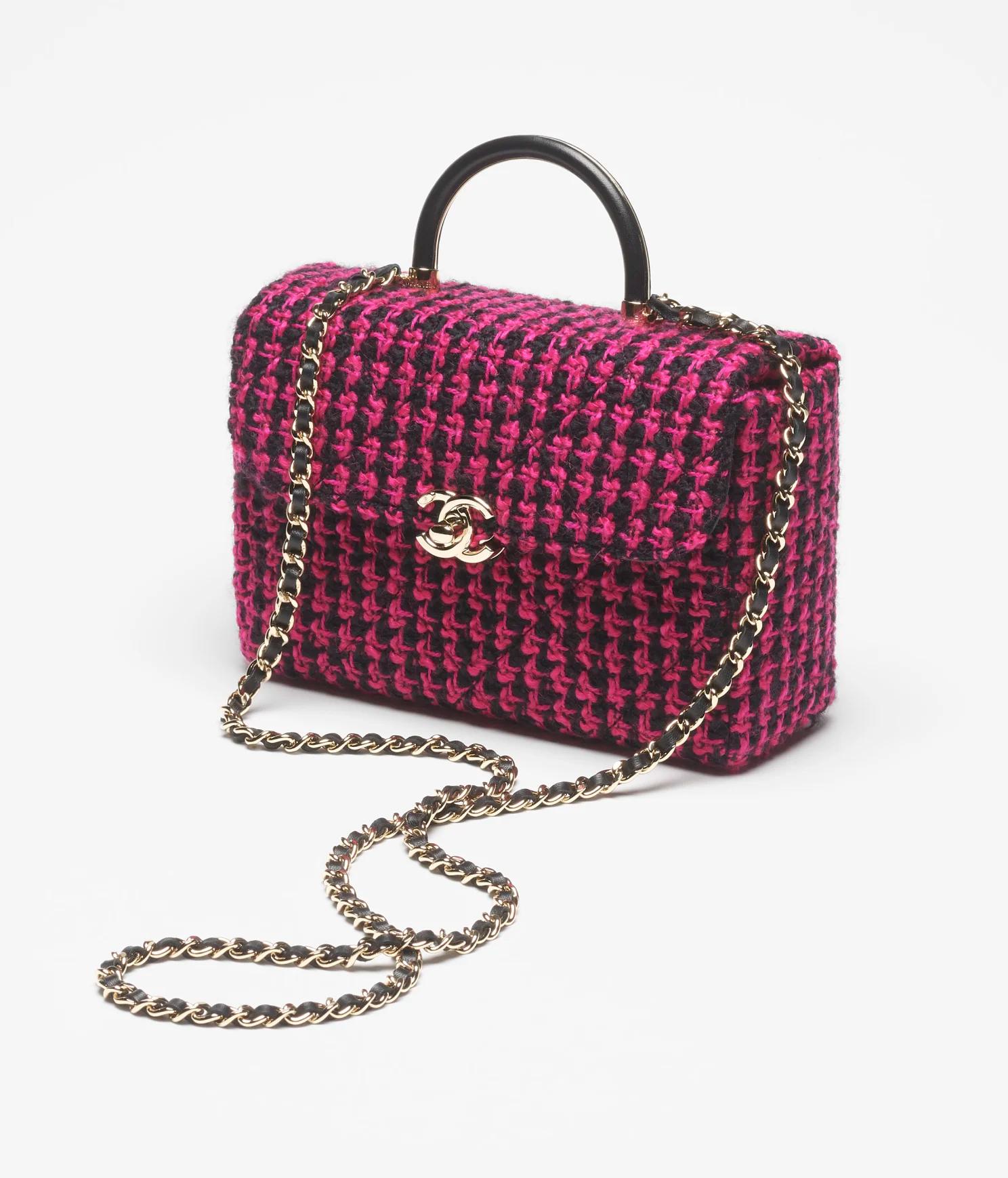 Túi Chanel Small box bag Wool Tweed Nữ Hồng