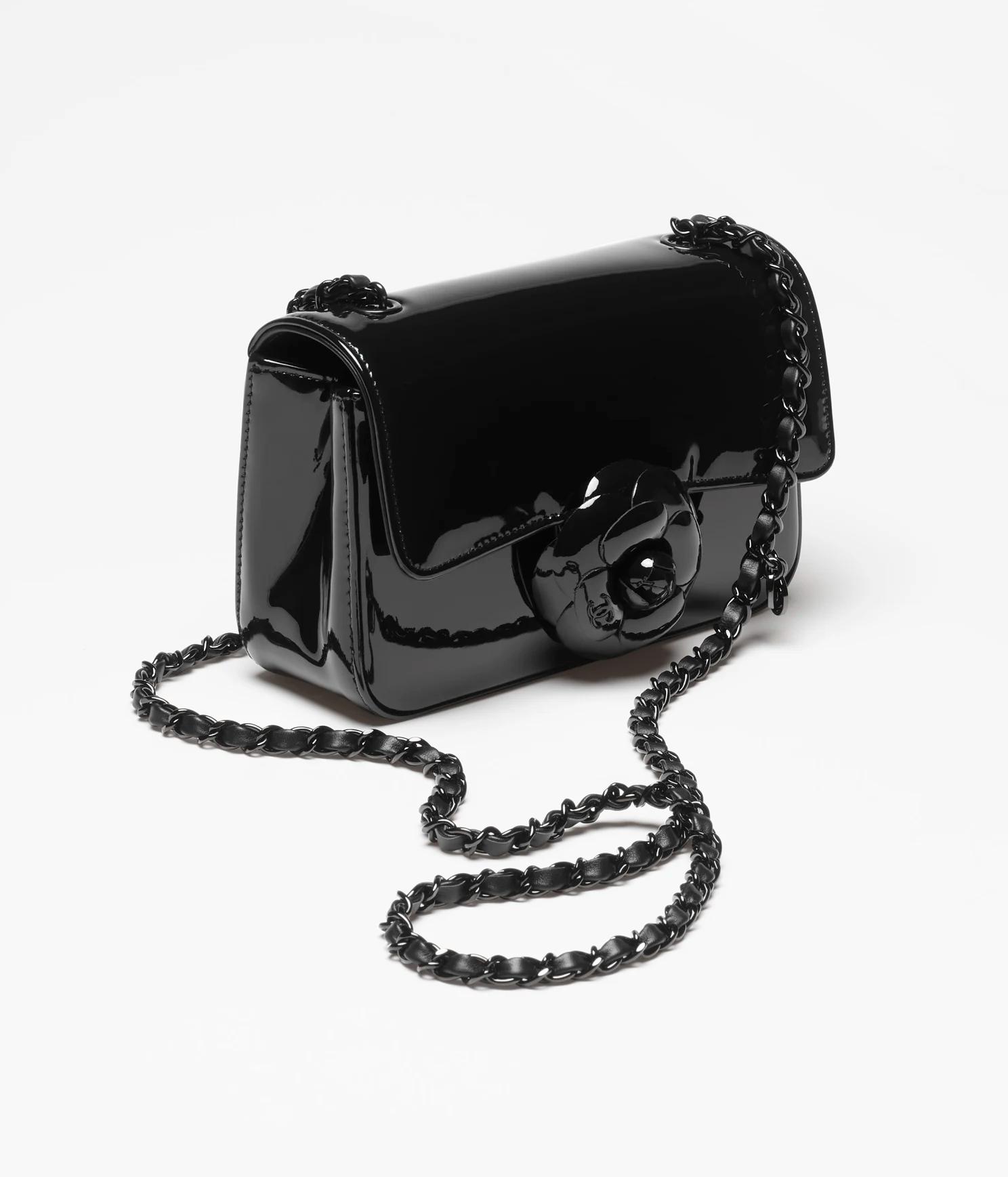 Túi Chanel Small Flap Bag Patent Calfskin & Gold-Tone Nữ Đen