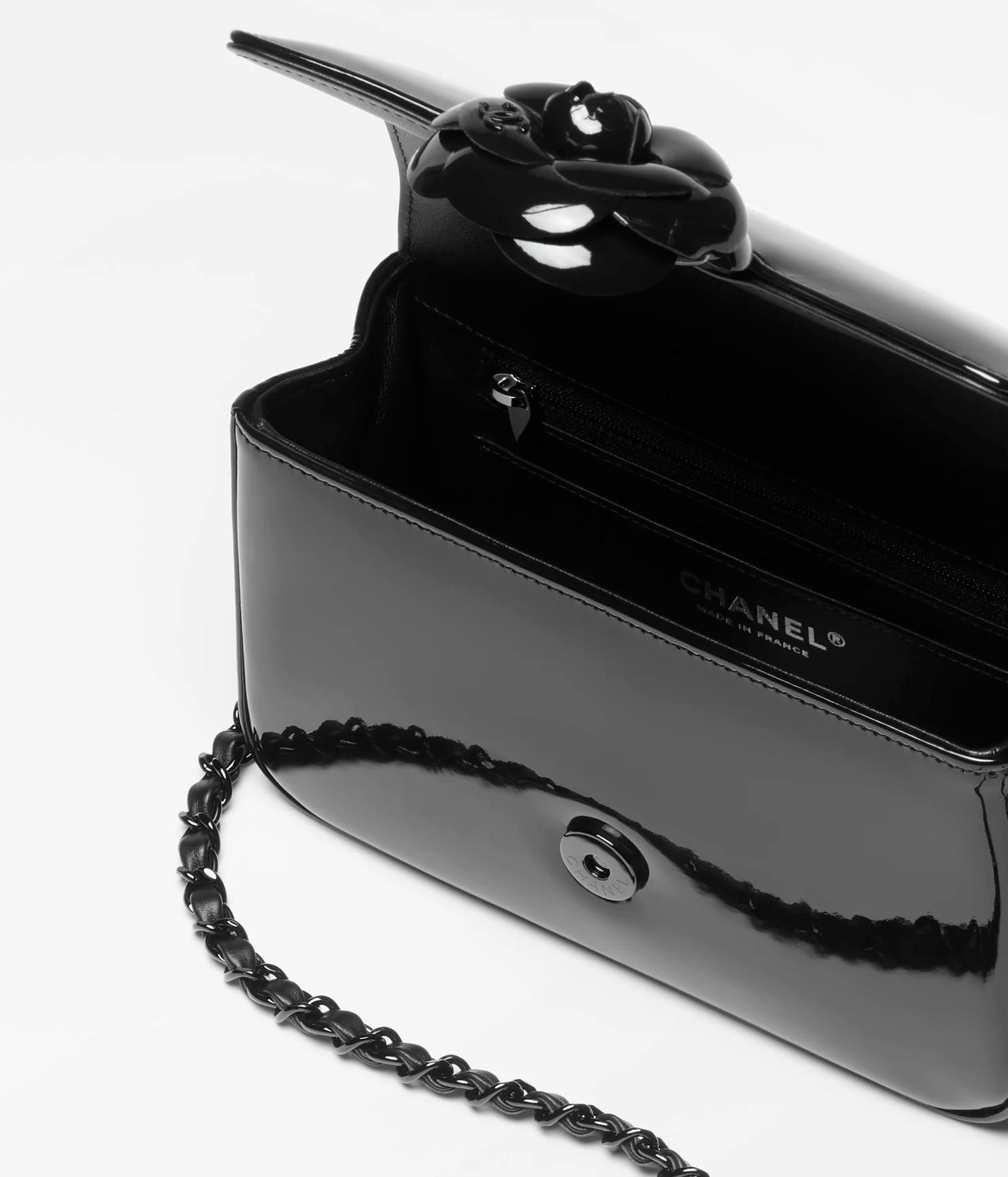 Túi Chanel Small Flap Bag Patent Calfskin & Gold-Tone Nữ Đen