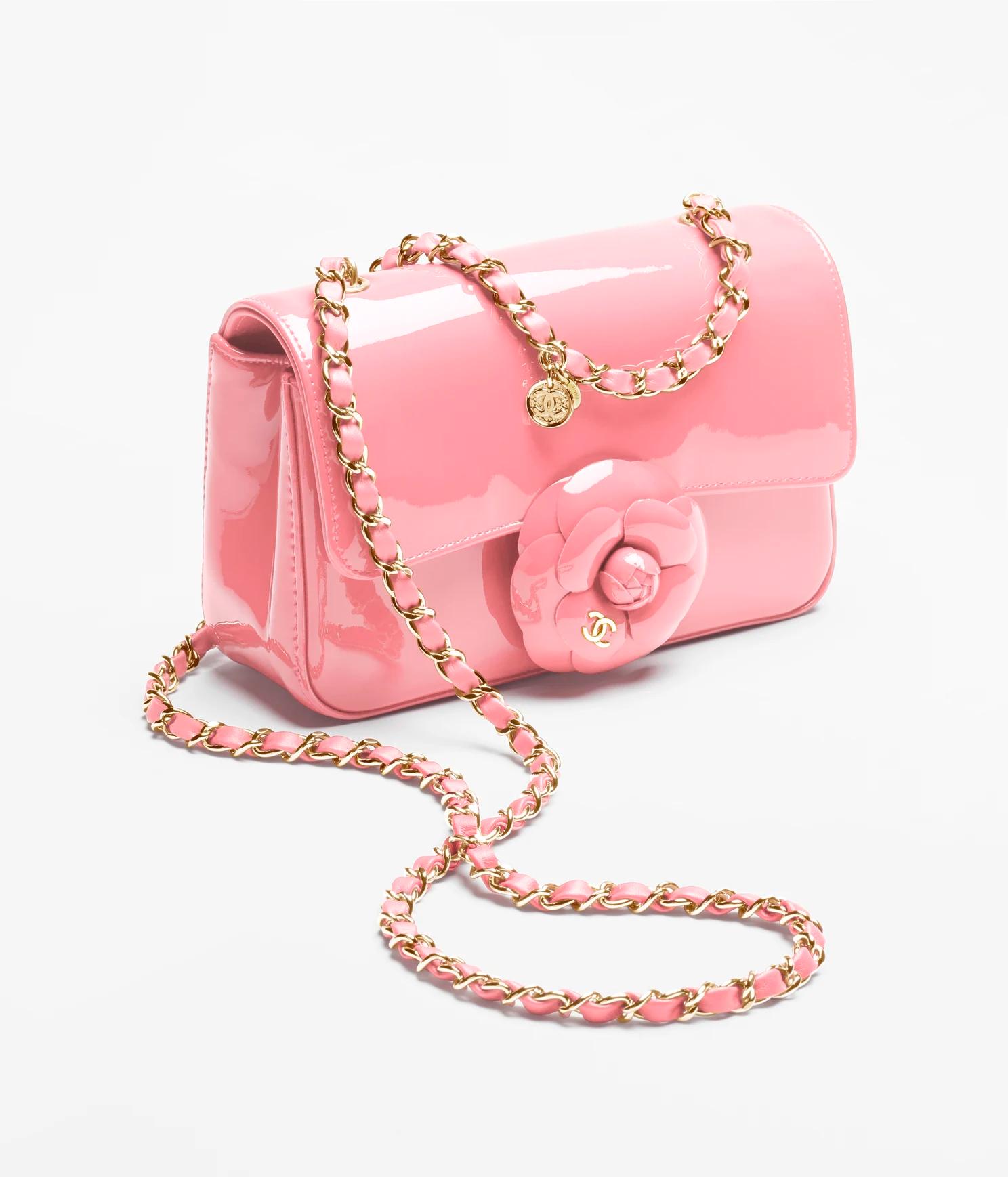 Túi Chanel Small Flap Bag Patent Calfskin & Gold-Tone Nữ Hồng