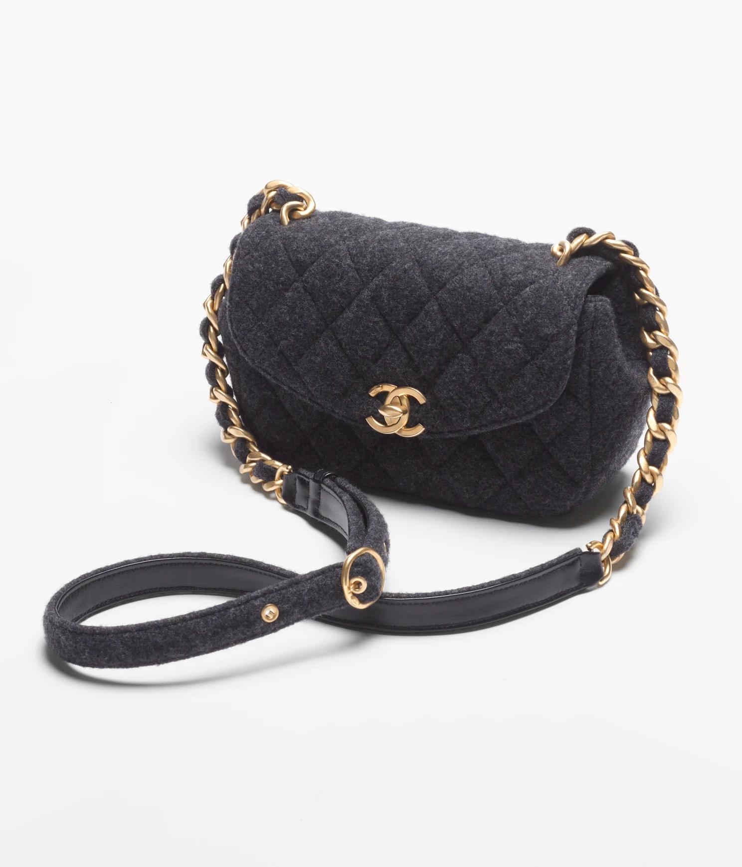 Túi Chanel Mini Messenger Bag Felt Nữ Xám