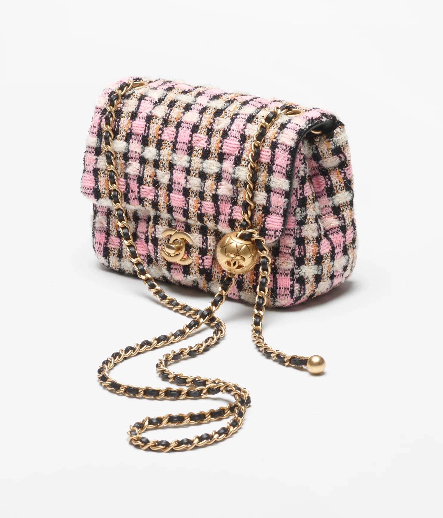 Túi Chanel Mini Flap Bag Wool Tweed & Gold-Tone Phối Màu