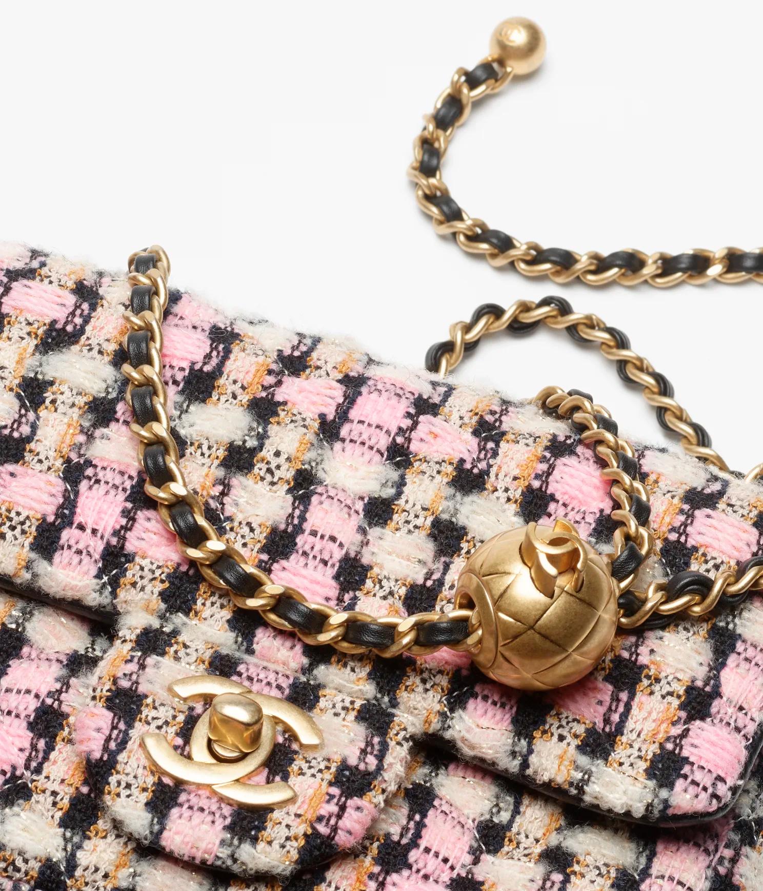 Túi Chanel Mini Flap Bag Wool Tweed & Gold-Tone Phối Màu