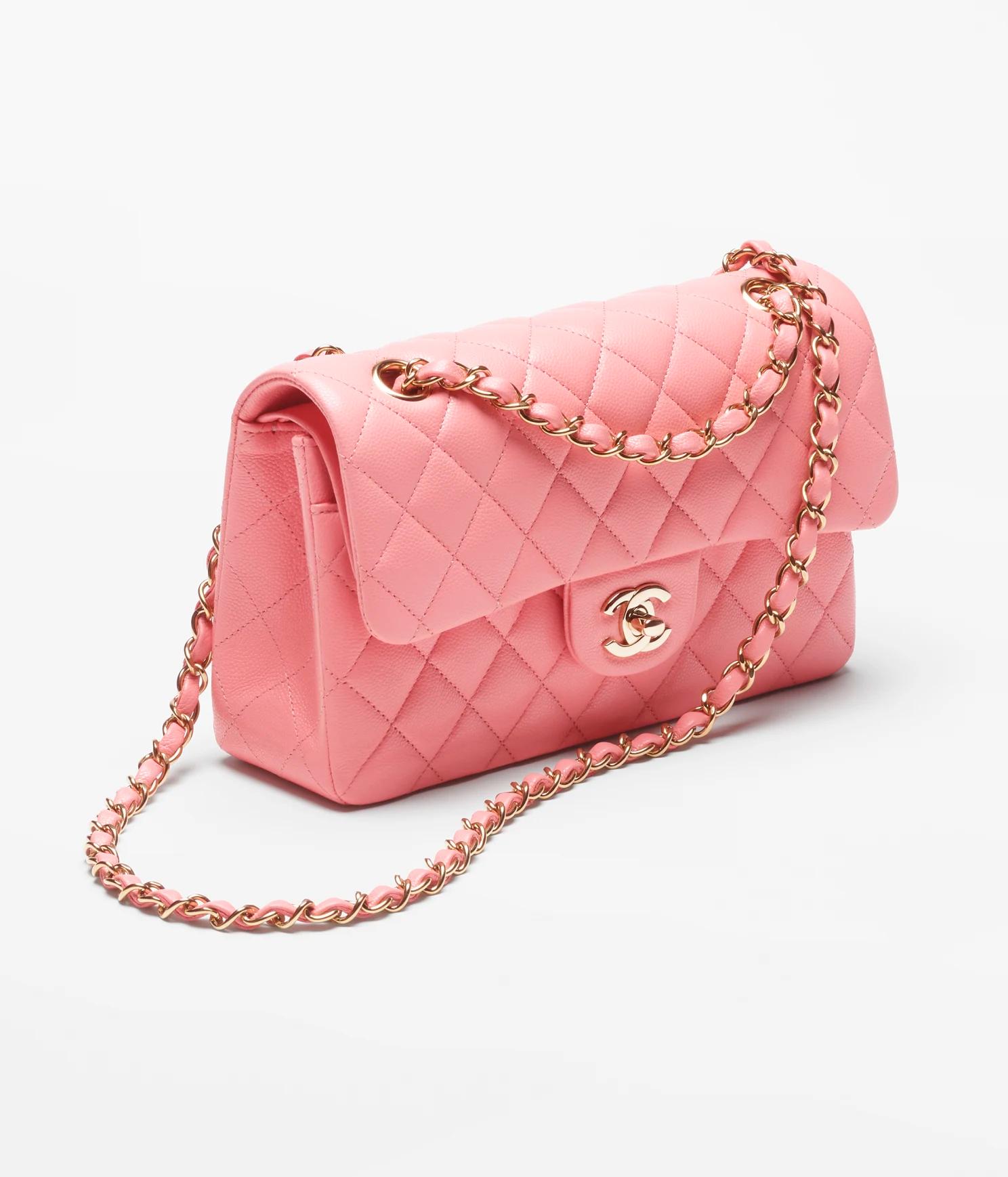 Túi Chanel Small Classic Handbag Grained Shiny Calfskin Nữ Hồng