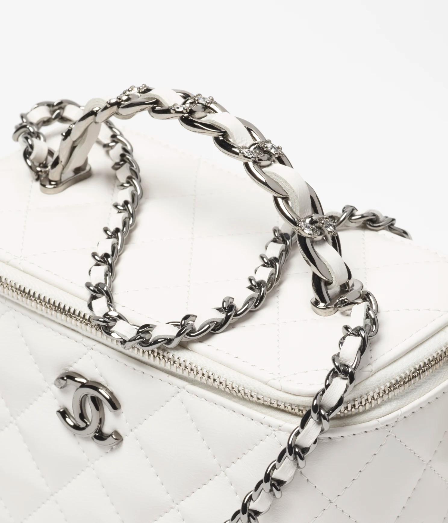 Túi Chanel Clutch With Chain Shiny Crumpled Calfskin Nữ Trắng