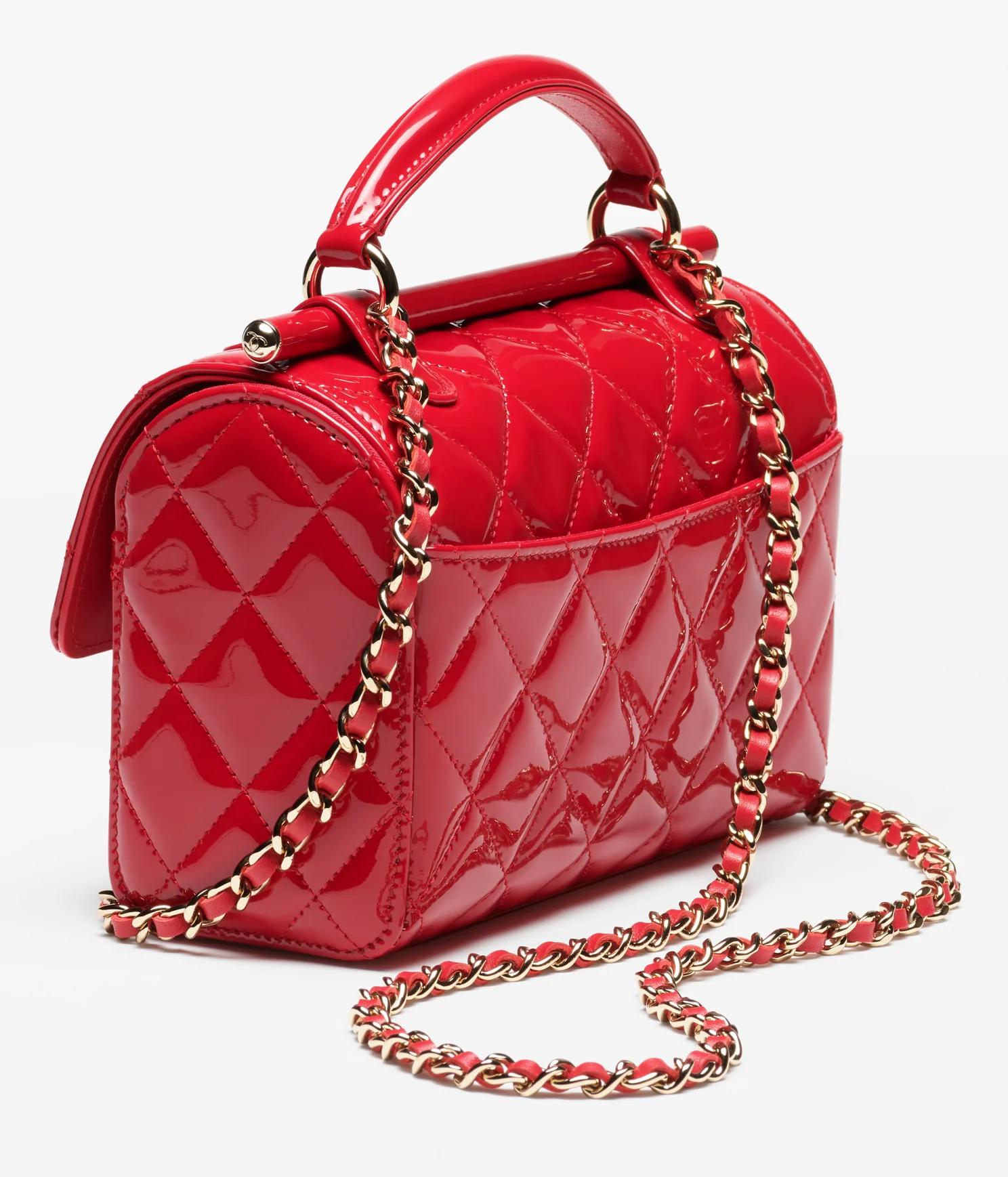 Túi Chanel Small Box Bag Patent Calfskin Nữ Đỏ