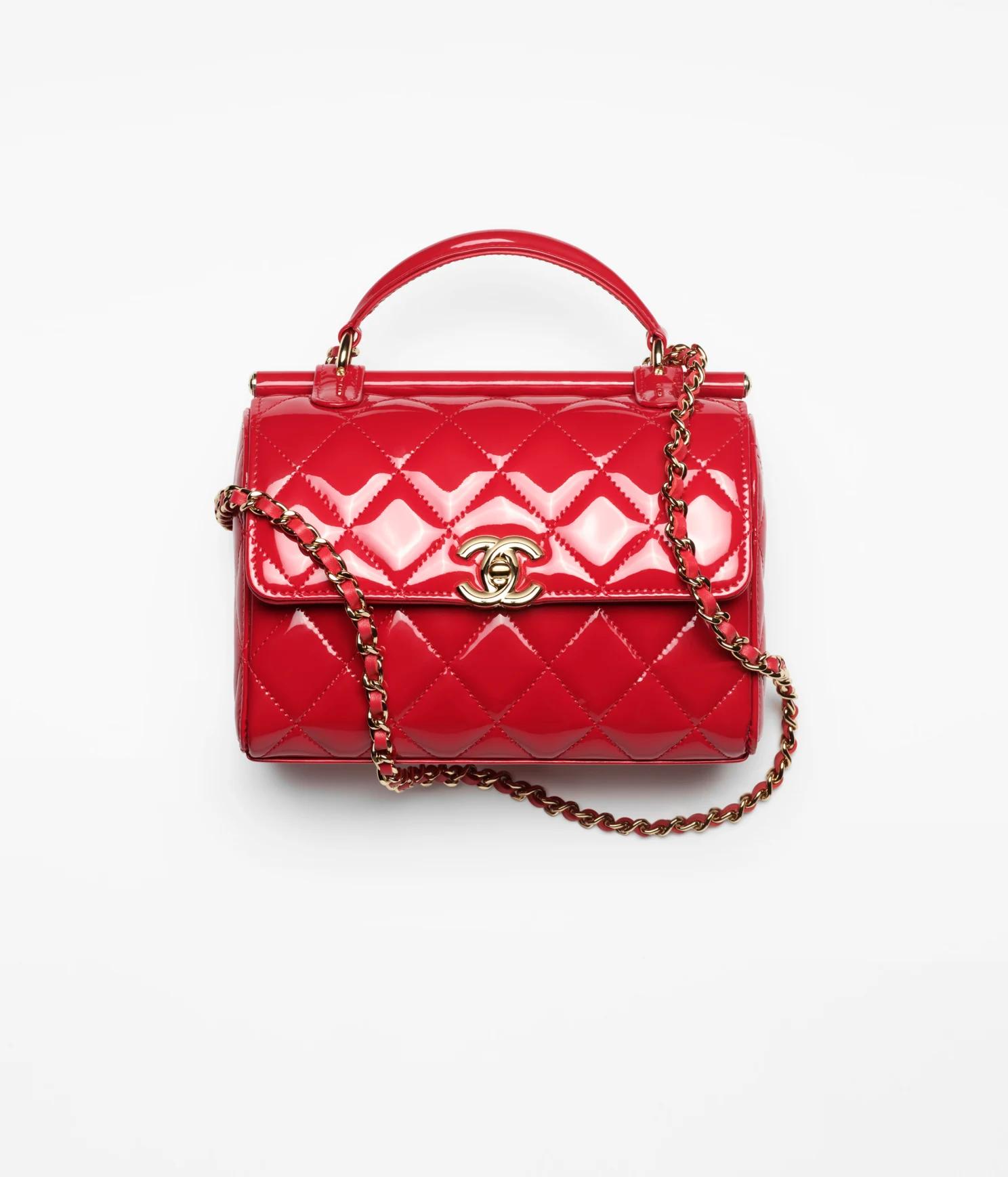 Túi Chanel Small Box Bag Patent Calfskin Nữ Đỏ