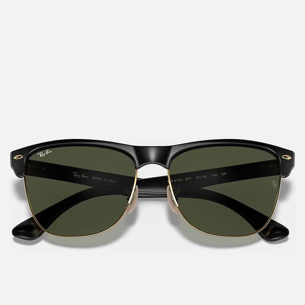 Kính Ray-Ban Clubmaster Oversized Đen Nhám Xanh Lá