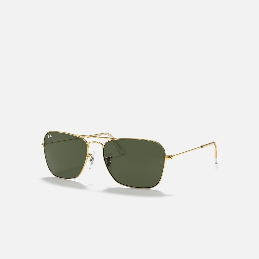 Kính Ray-Ban Caravan Vàng Xanh Lá