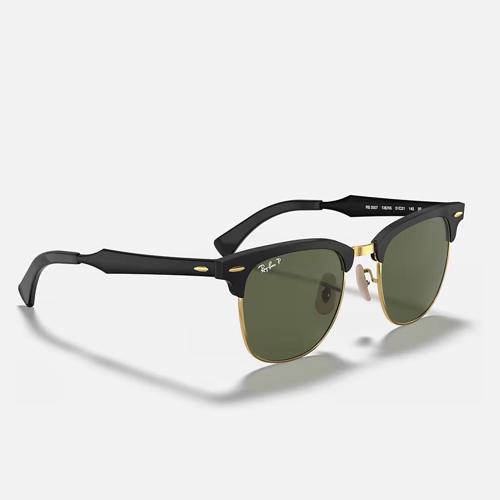 Kính Ray-Ban Clubmaster Aluminum Đen Vàng Xanh Lá