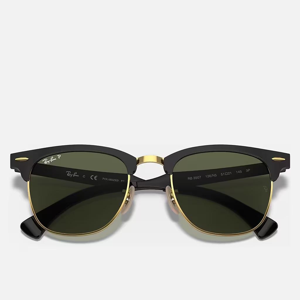 Kính Ray-Ban Clubmaster Aluminum Đen Vàng Xanh Lá