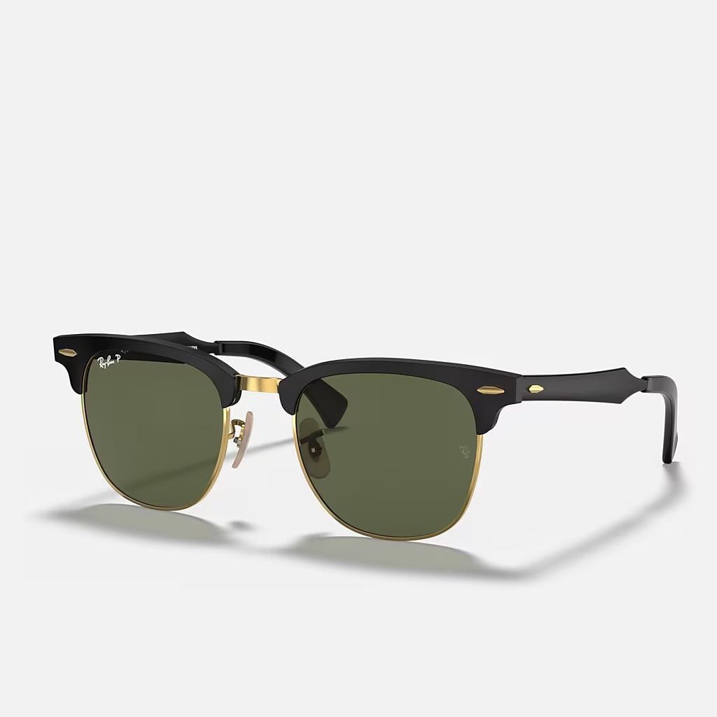 Kính Ray-Ban Clubmaster Aluminum Đen Vàng Xanh Lá