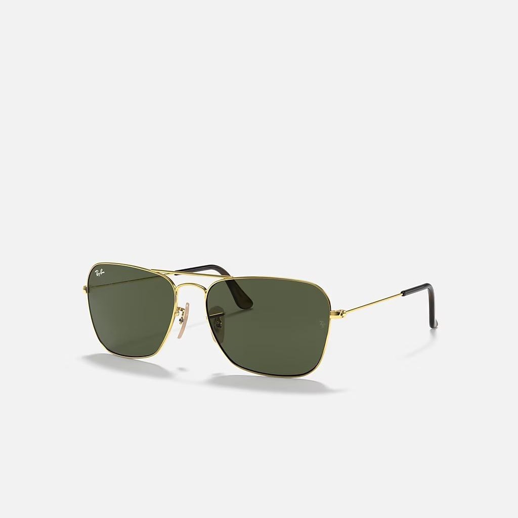 Kính Ray-Ban Caravan Vàng Nâu Xanh Lá