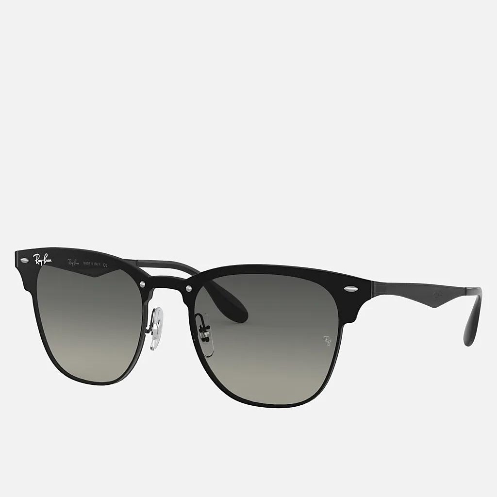 Kính Ray-Ban Blaze Clubmaster Đen Nhám Xám