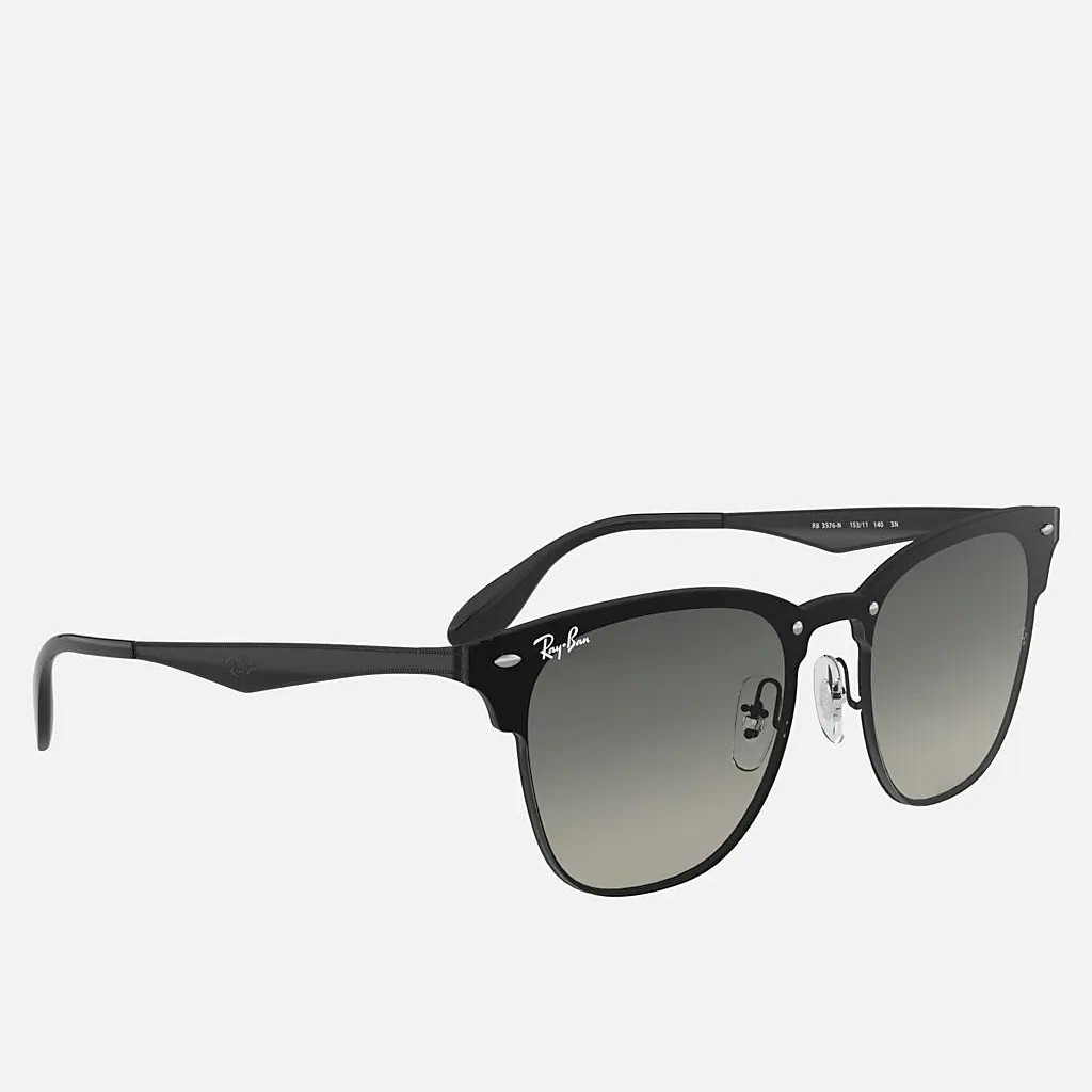 Kính Ray-Ban Blaze Clubmaster Đen Nhám Xám