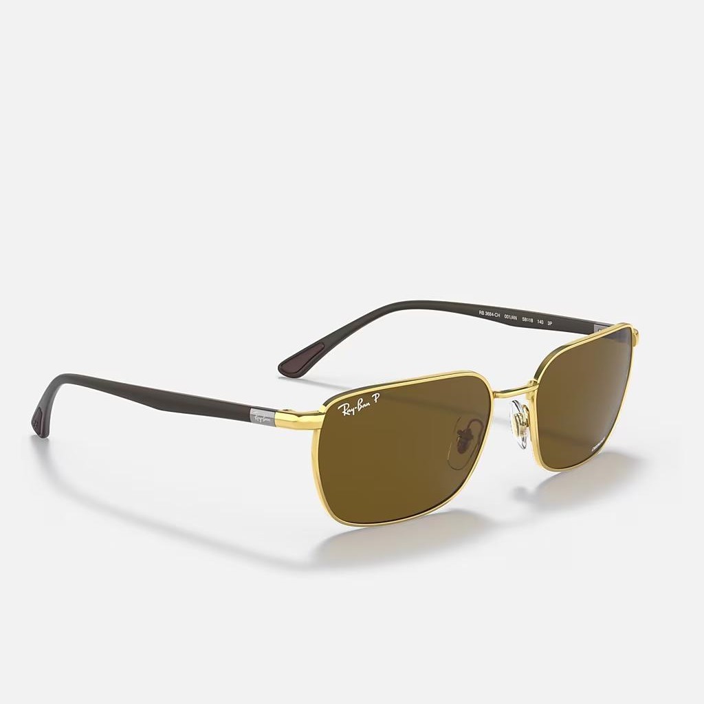 Kính Ray-Ban Rb3684Ch Chromance Vàng Nâu