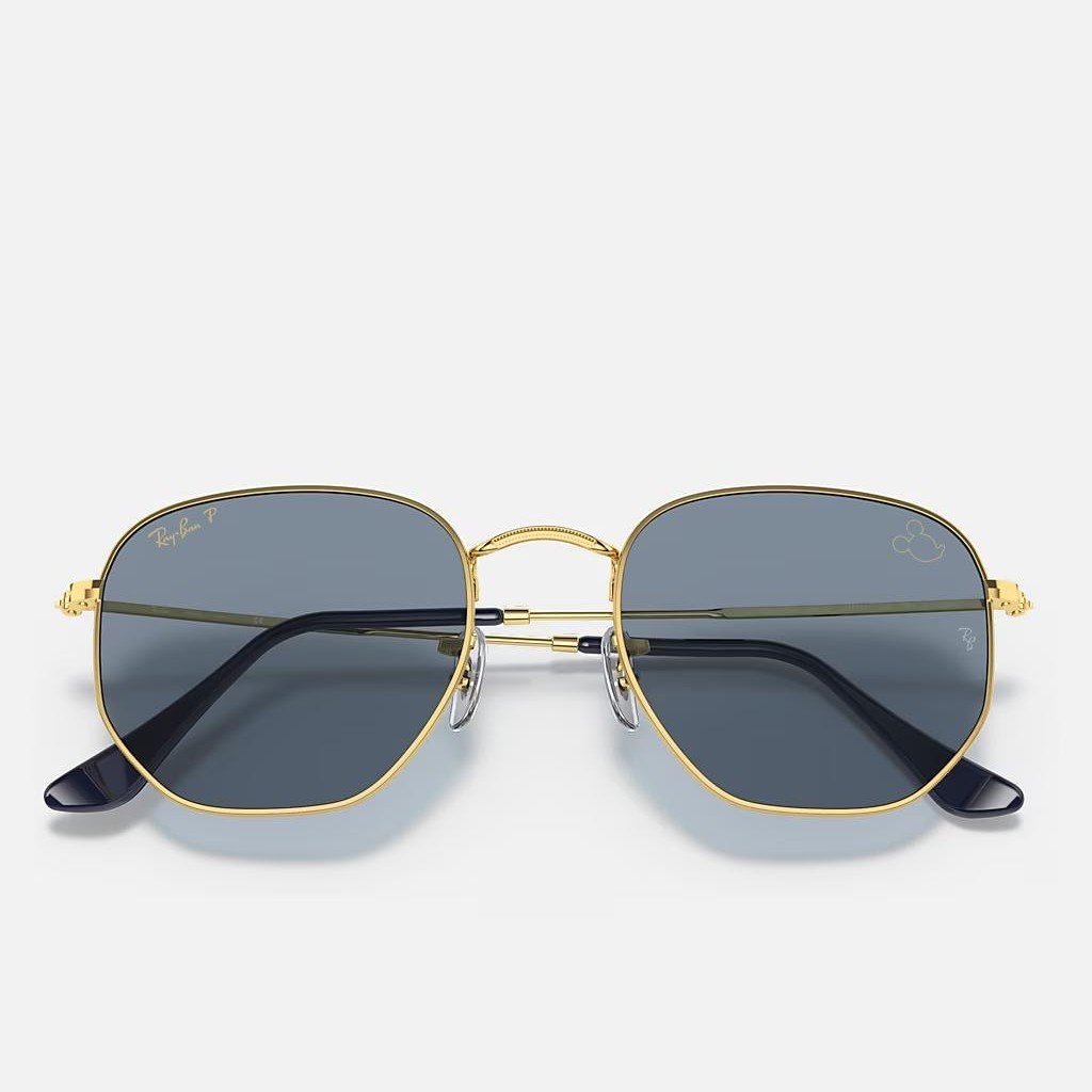 Kính Ray-Ban Hexagonal Mickey Wdm50 Vàng Xanh Dương Xám