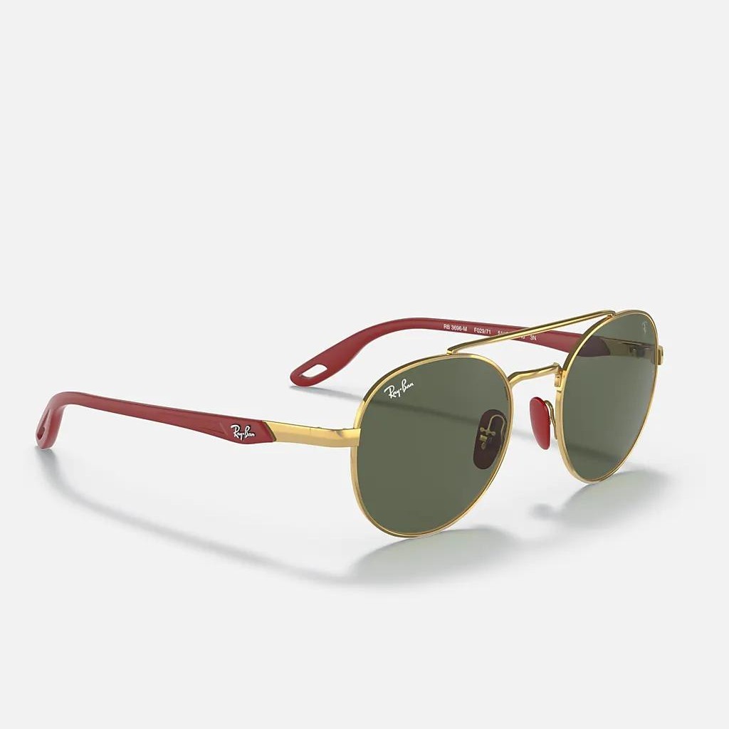 Kính Ray-Ban Rb3696M Scuderia Ferrari Collection Vàng Xanh Lá Đậm