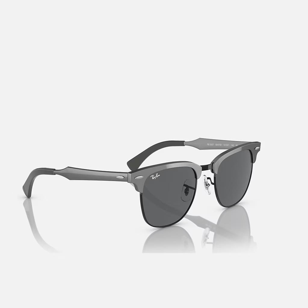 Kính Ray-Ban Clubmaster Aluminum Đen Nhám Xám