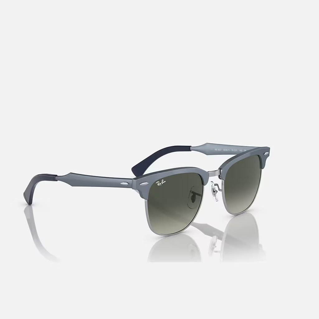 Kính Ray-Ban Clubmaster Aluminum Xanh Dương Nhám Xám