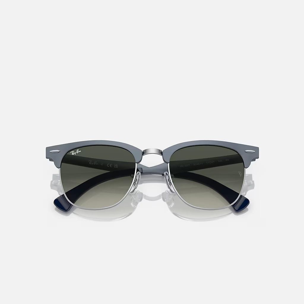 Kính Ray-Ban Clubmaster Aluminum Xanh Dương Nhám Xám