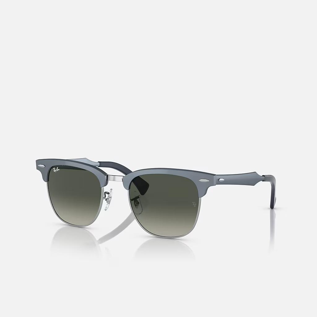 Kính Ray-Ban Clubmaster Aluminum Xanh Dương Nhám Xám