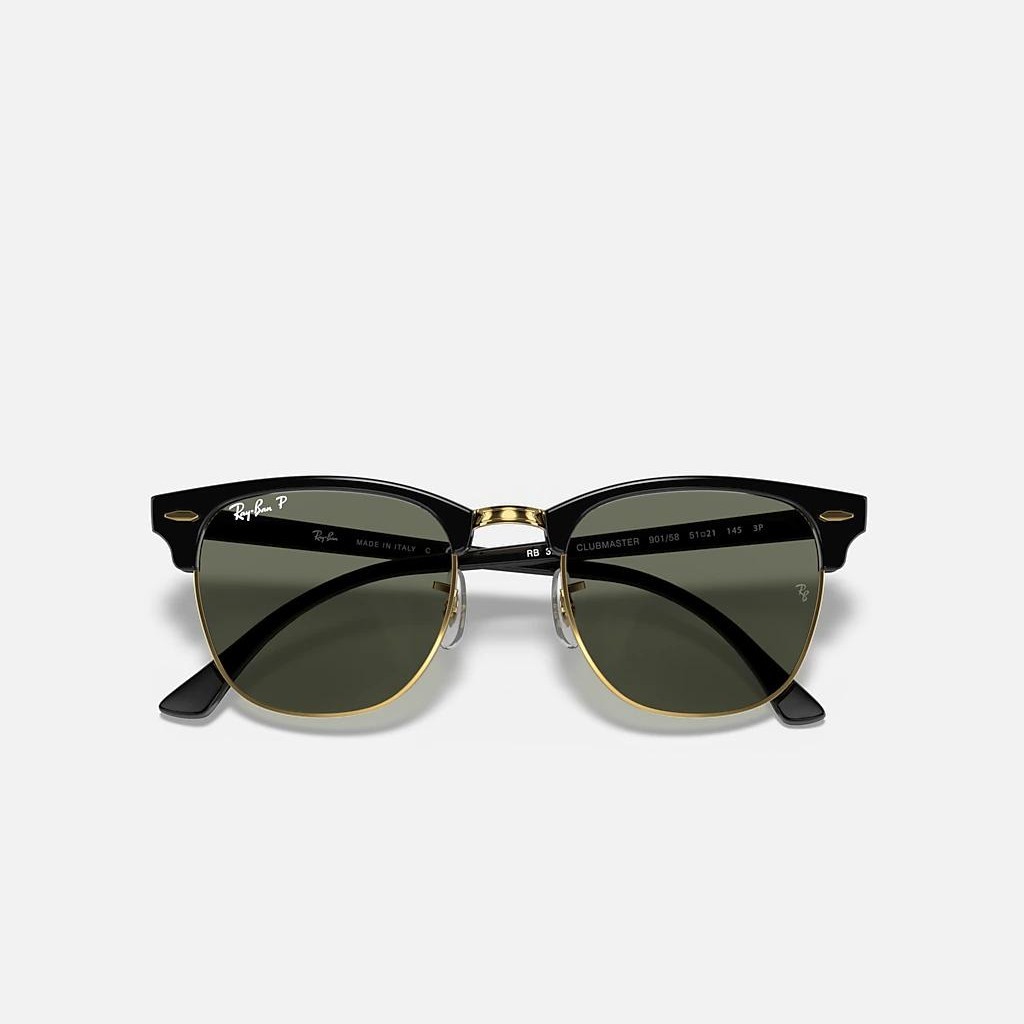 Kính Ray-Ban Clubmaster Classic Polarized Đen Vàng Xanh Lá