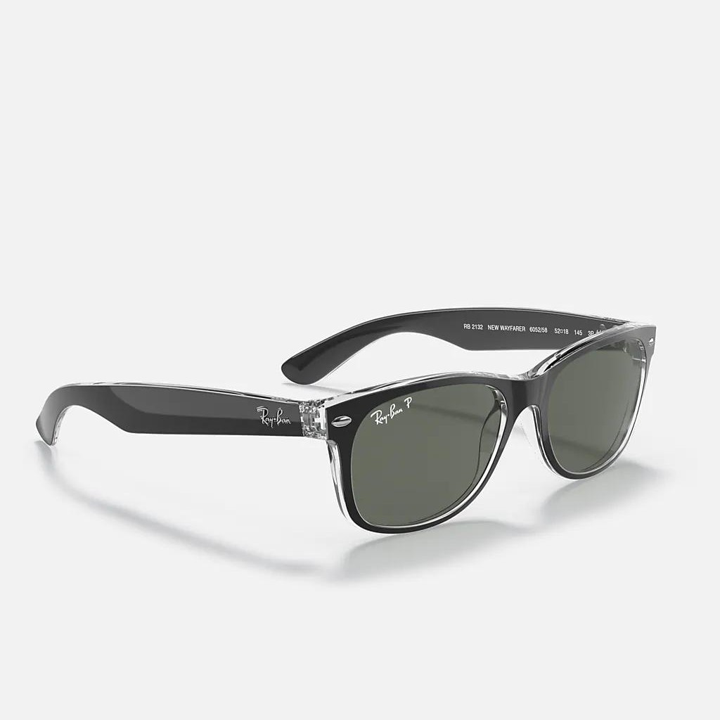 Kính Ray-Ban New Wayfarer Classic Polarized Đen Trong Xanh Lá