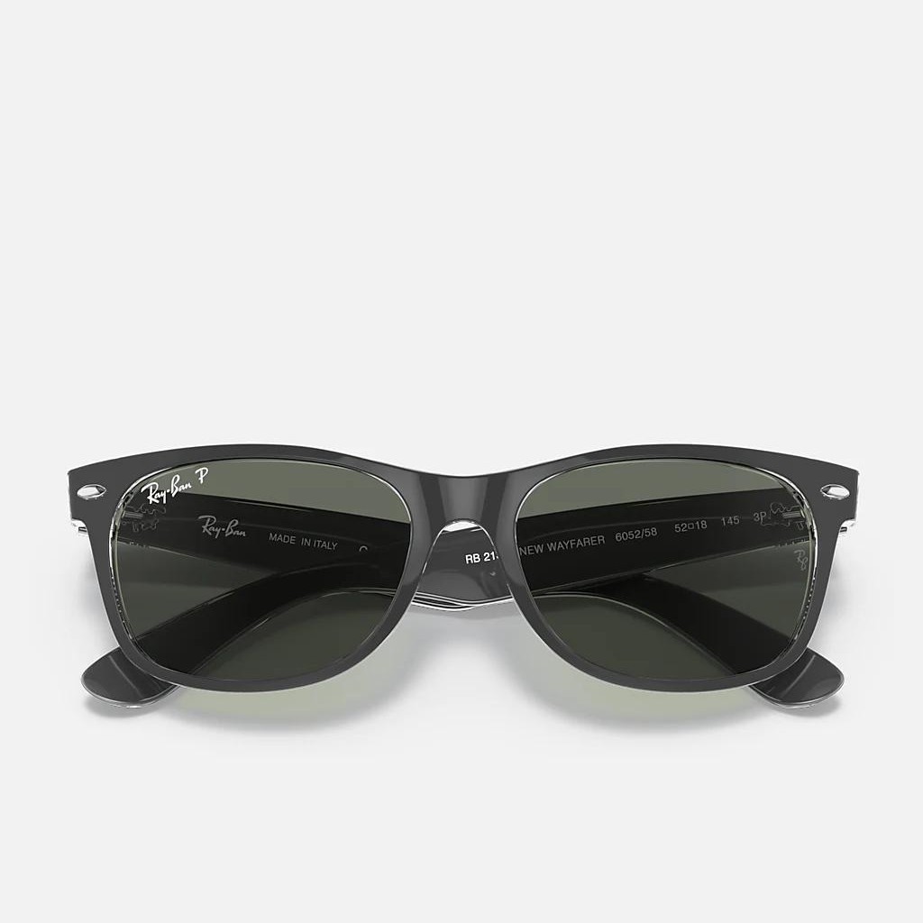 Kính Ray-Ban New Wayfarer Classic Polarized Đen Trong Xanh Lá