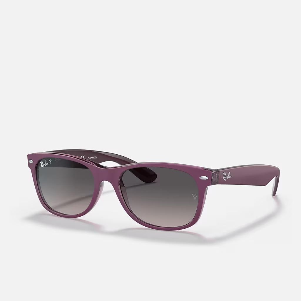 Kính Ray-Ban New Wayfarer Classic Polarized Tím Nhám Trong Xám