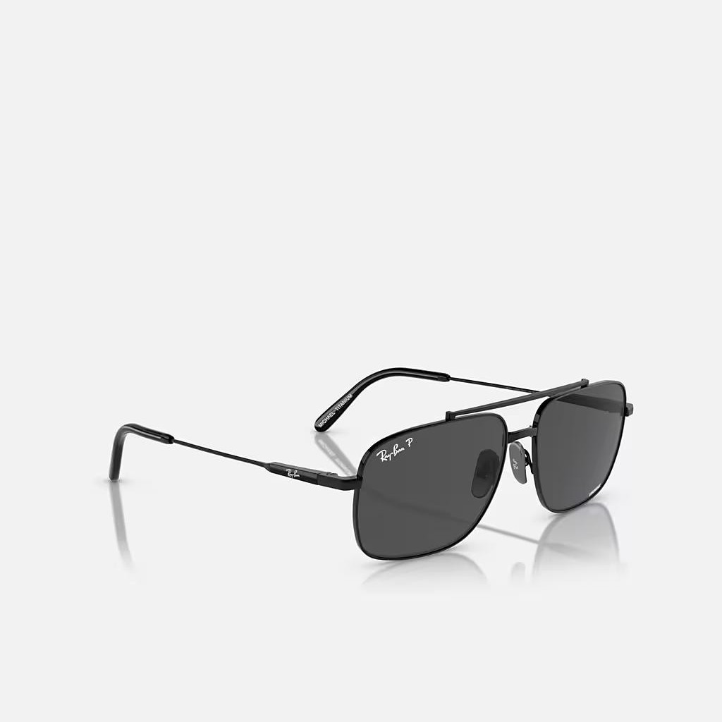 Kính Ray-Ban Michael Titanium Polarized Đen Xám Đậm