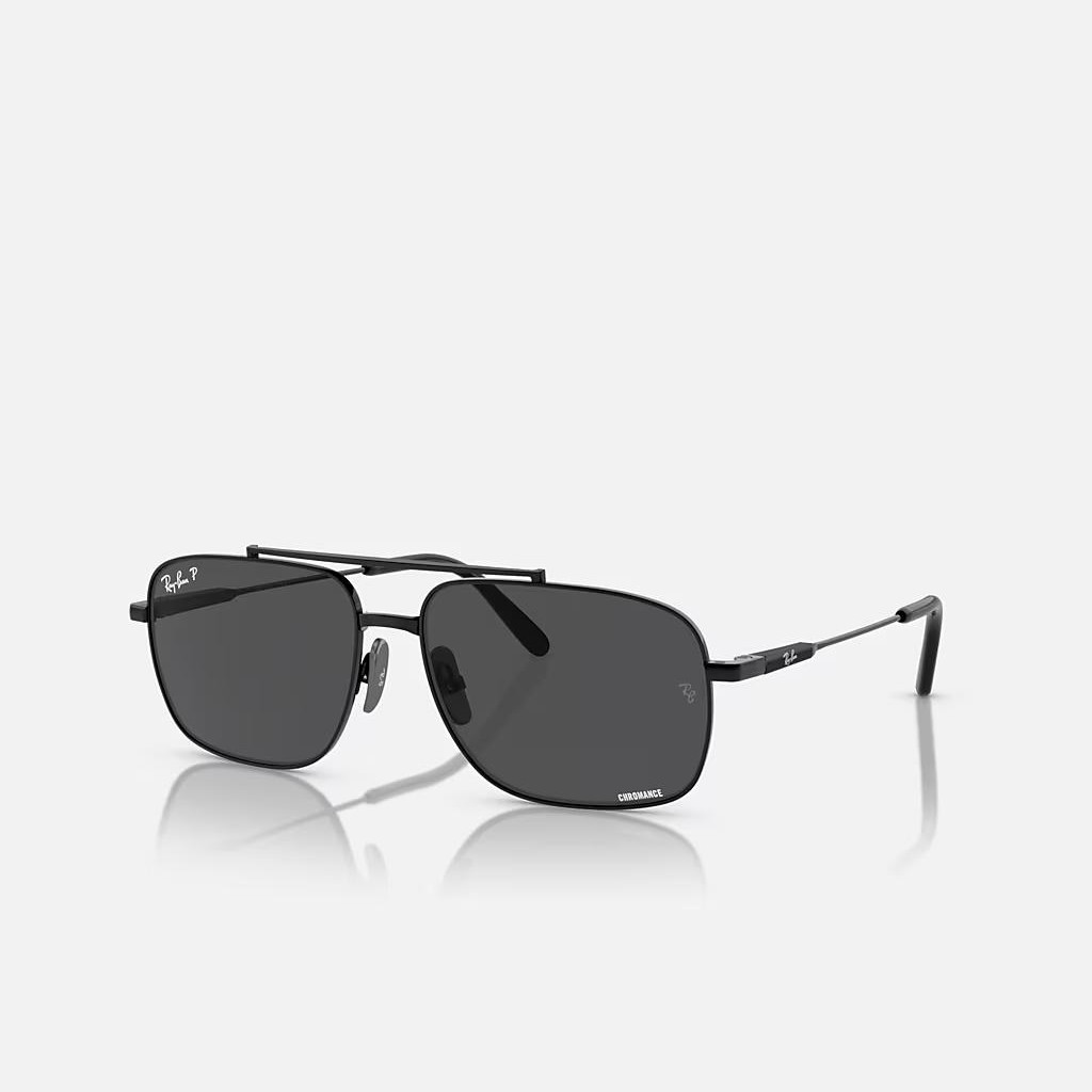 Kính Ray-Ban Michael Titanium Polarized Đen Xám Đậm